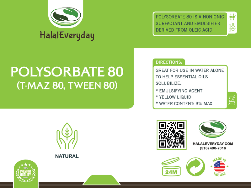 Polysorbate 80 Food grade, Kosher, Halal Certified, Non-GMO, 1 Gallon